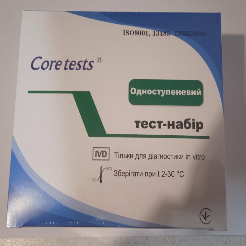 Комбінований тест на 5 наркотиків (MOP300/ COC300/THC50/ AMP500/ MET500), Coretest